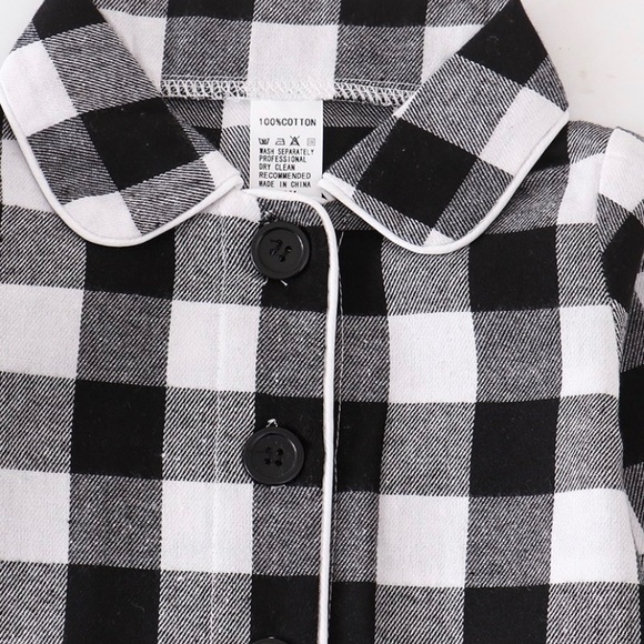 Basic Checkerboard Ruffle Pajama Set - Picture 2 of 4